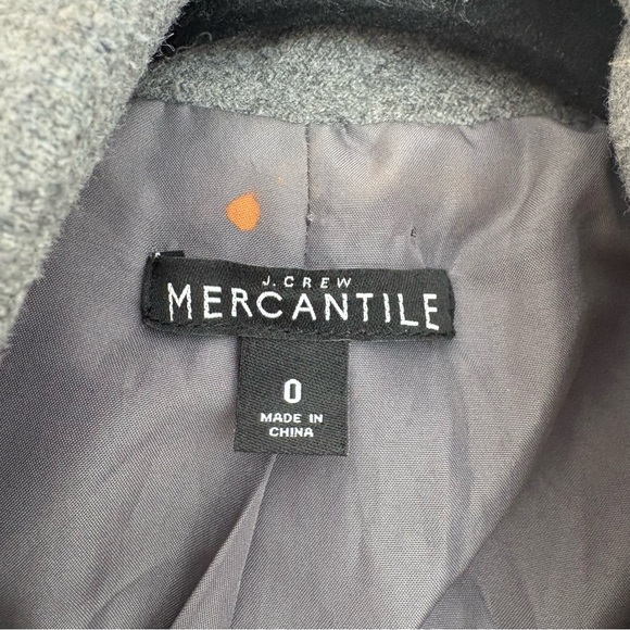 J Crew Mercantile Wool Blend Gray Overcoat Full Zip Old Money Preppy Size 0 - Picture 11 of 13
